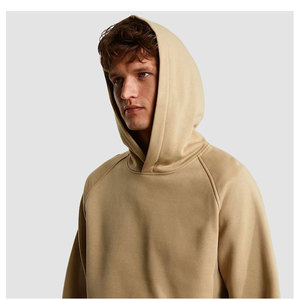 Men's Oversized Hooded Sweatshirt 100% Cotton French Terry Solid Color Casual Autumn Wear Classic Organic <b>Snow</b> Melange Hoodies - Product Image 6