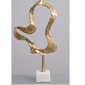 Cast Aluminum <b>Table</b> Sculpture Handmade Eco-Friendly Modern Design Gold Finish Abstract Religious Themes for Living Room Home - Product Image 1