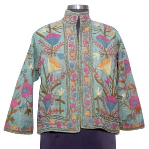 Best Quality Hand Embroidery <b>Quilted</b> Breathable Quick Dry Cotton Suzani Winter Coat Women's Regular Length <b>Jacket</b> - Product Image 1