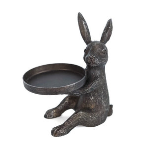 Candélabre pieuvre en bronze antique à 3 lumières, porte-bougie pilier en métal, centre de table nautique côtier - Product Image 3