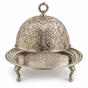 Plateau de service en acier inoxydable de luxe moderne à trois niveaux, dôme à chocolat argenté pour restaurants et événements - Tailles et couleurs personnalisées - Product Image 6