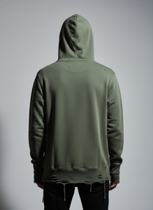 Sudadera con Capucha Personalizada para Hombre, Estilo Desgastado, Felpa Francesa Gruesa de 400 g/m², Lavado Ácido con Efecto Desgastado por el Sol, Corte Holgado, Estilo Urbano Vintage, OEM - Product Image 4