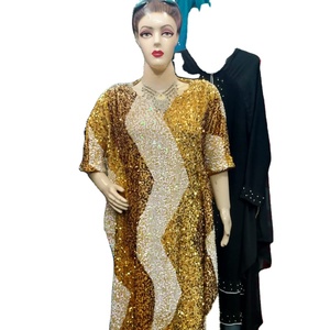 Vestido de noche árabe de Dubái, caftán marroquí de manga larga con cuentas, púrpura impresionante - Product Image 1