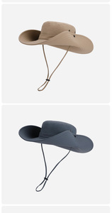 Sombrero de Pescador para Hombre, de Verano, para Exteriores, de Secado Rápido, Impermeable, con Ala Ancha y Bordado 3D - Product Image 4