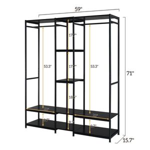 Armadio Portatile in Metallo con Scaffali Multipli per Vestiti Pesanti - Product Image 4