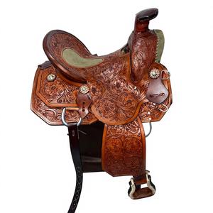 Selle de course de style anglais australien fabriquée en Inde en cuir de buffle pur, selle de cheval personnalisée, siège absorbant la transpiration, couvertures de cheval - Product Image 4