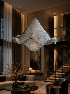 Luminaire suspendu LED en fer tissé à la main Sonnet Decor, design bohème moderne, lumière blanche chaude 3500K, CRI 80, résidentiel - Product Image 1