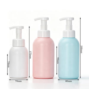 Bouteilles rondes en PE de 300 ml et 500 ml avec pompe à mousse pour savon pour les mains, gel douche, mousse pour le visage, vente en gros - Product Image 2