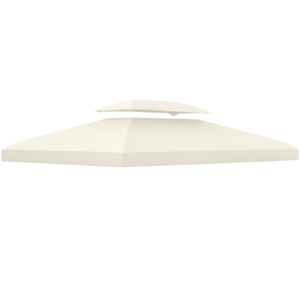 Telo di Ricambio Moderno a 2 Livelli con Protezione UV per Gazebo da Giardino/Patio 13x10ft, Bianco Crema, per Applicazioni in Cortile - Product Image 1