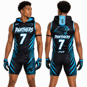 Ensemble de survêtements de football 7v7 personnalisés sublimés, sans manches, respirants, pour équipes, fournisseur OEM en gros, été/hiver - Product Image 2