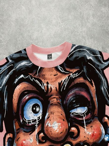 เสื้อยืดโอเวอร์ไซส์ผ้าเทอร์รี่พิมพ์ลายกราฟิก 3 มิติ แบบพิมพ์ลายด้วยความร้อนโดยตรง สไตล์สตรีทแวร์สำหรับผู้ชาย ผ้าฝ้าย 100% รับผลิตตามสั่งขายส่ง - Product Image 4