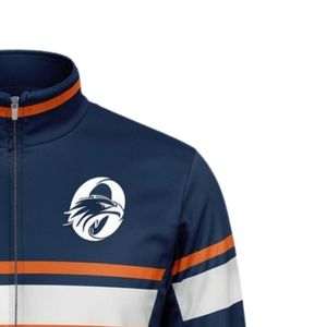<b>Men</b> Navy Orange Hockey Activewear <b>Jacket</b> Polyester Sports <b>Jacket</b> Athletic Training Wear Team Apparel Outdoor Game Clothing - Product Image 4