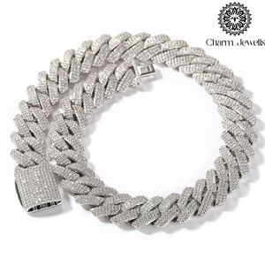 Collier pour homme en argent avec moissanite, plaqué or 14 carats, chaîne à maillons, style hip-hop, taille brillante, micro-incrustation, certifié IGI - Product Image 6