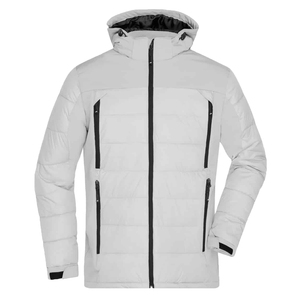 Men's Black <b>Hooded</b> Hybrid Puffer Jacket Windproof Solid Color Regular Fit Winter Outerwear winter warm puffy <b>coat</b> - Product Image 6