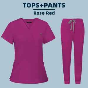 Ensemble de blouses médicales pour femmes, bleu ciel, tendance, en polyester extensible, uniformes d'hôpital - Product Image 2
