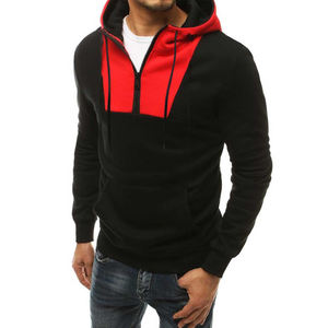 Hoodie demi-zip de qualité supérieure, dernier modèle, disponible en différents styles, livraison directe d'usine, couleur unie, pour homme. - Product Image 3