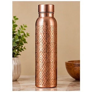 Marble Pattern <b>Copper</b> <b>Water</b> <b>Bottle</b> with <b>Copper</b> Lid Portable Travel Drinkware Modern Design - Product Image 2