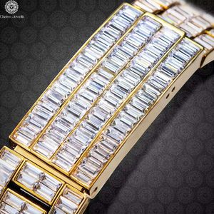Montre de luxe pour homme Charm_Jewells en acier inoxydable 40 mm, cadran analogique mécanique en verre, lunette sertie de diamants, étanche 10 bars, automatique - Product Image 4