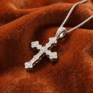 925 <b>Silver</b> Hip Hop <b>Cross</b> Pendant Moissanite Iced Out Rapper <b>Necklace</b> Luxury Streetwear Jewelry US - Product Image 2