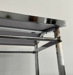 Porte-vêtements moderne en acier inoxydable avec étagères en verre, support d'affichage de vêtements doré pour magasin de mode haut de gamme - Product Image 5