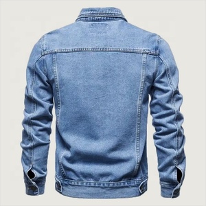 OEM Slim Fit Vintage Denim <b>Jacket</b> for <b>Men</b> Acid Wash Design Stand Collar <b>Long</b> Sleeve Casual Streetwear Sheep Breathable-Plus Size - Product Image 1