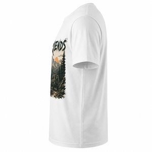 Camiseta de Algodón para Hombre, Manga Corta, Cuello Redondo, Diseño de Montaña Estampado, Corte Regular, Tejido Jersey Transpirable - Product Image 2