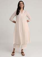 Robe midi ample à motif de pois crème, col en V, manches trois quarts, style décontracté pour l'été, en lin et coton tissé respirant