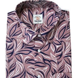 Camisa de manga corta de satén de algodón 100% con estampado AOP para hombre, informal, Formal, patrón sólido, transpirable, sostenible para un aspecto perfecto de verano - Product Image 5