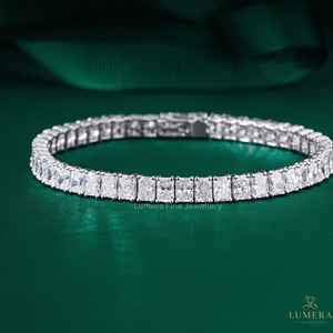 Iced Out Radiant Cut Lab Grown Diamond Tennis <b>Bracelet</b> IGI Certified Rhodium Plated Gold Luxury Bridal Jewelry for Women - Product Image 1