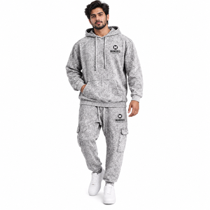 Conjunto Deportivo de Felpa Ecológico 100% Algodón, Sudadera Holgada y Pantalones Deportivos para Clima Frío, Entrenamiento en Gimnasio, Personalizado y al Por Mayor de Mangoes Fashion - Product Image 4