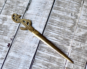 Handcrafted Vintage Bronze <b>Letter</b> Knife with Anchor Design Elegant Envelope Opening Tool for Home and Office - Product Image 3