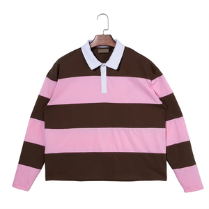 Chemises de rugby à manches courtes pour hommes, en tissu jersey coton/polyester de haute qualité, imprimées numériquement, décontractées, unies, respirantes, pour l'été - Product Image 1