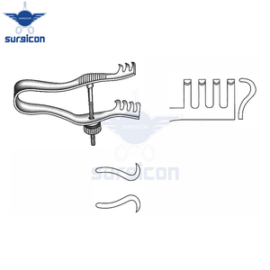 Retractor Autoajustable Finsen de 7 cm (2¾ Pulgadas) y 12 mm, Afilado, con Tornillo de Ajuste, de Acero Inoxidable, Reutilizable, Quirúrgico - Product Image 5