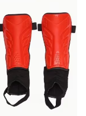 Protège-tibias rouges en PU avec fermeture auto-agrippante pour adultes – Protection légère pour le football, équipement de sécurité de base, protège-jambes pour arts martiaux - Product Image 5
