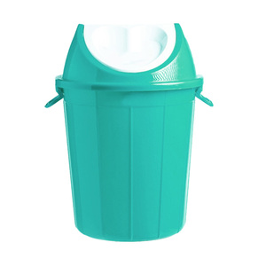 Poubelle pivotante en plastique bleu poubelle de 50 litres origine indienne poubelle de grande capacité couvercle oscillant ménage bureau utiliser poubelle durable - Product Image 2