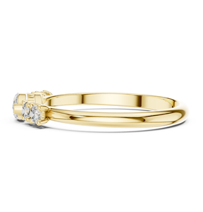 Bague de fiançailles en or jaune avec sept pierres de moissanite taille marquise pour femme, bague minimaliste pour mariage, anniversaire ou promesse - Product Image 5