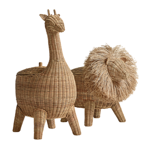 Panier de rangement en rotin en forme de girafe charmante, panier à linge pratique pour la chambre de bébé, meuble de chambre d'enfant, vente en gros - Product Image 4