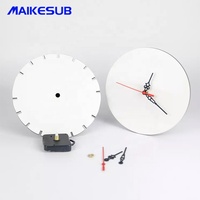 Almacenes-Reloj de mdf con sublimación, forma redonda normal, tablero de reloj con prensa térmica para Decoración