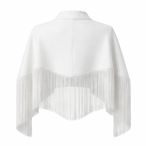 Wholesale Custom White <b>Fringe</b> Cape for Wedding <b>Jackets</b> and Wraps - Factory Direct Supplier - Product Image 2