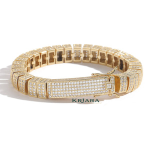 กำไลข้อมือเพชรเพาะเลี้ยงเคลือบทอง 18K เงินแท้ S925 ทรงกลมเจียระไนแบบบริลเลียนท์ หรูหรา ใส่ได้ทุกวัน สำหรับทั้งชายและหญิง - Product Image 1