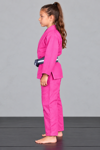 Kimono de Jiu Jitsu Brasileño (BJJ) personalizado color rosa para niños, uniforme juvenil de BJJ, venta al por mayor OEM - Product Image 3