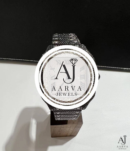 Black Rhodium Stainless Steel Mechanical Watch Crystal Dial 20mm Band Analog <b>Bracelet</b> Diamond Bezel Luxury Dress Watch - Product Image 4