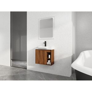 Meuble-lavabo mural de 24 pouces avec vasque en céramique blanche et porte à fermeture douce, emballage KD - Product Image 5