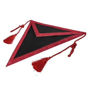 Scottish Rite <b>Apron</b> Triangular <b>Black</b> Hand Embroidery Red Ribbon Tassels Masonic Regalia Freemason Lodge Custom Premium - Product Image 2