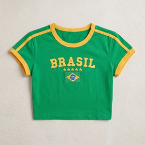 Camiseta Corta de Verano para Mujer, Personalizada con Logotipo, 100% Algodón, Corte Regular, Informal, Transpirable, de Alta Calidad - Product Image 3