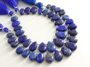 Cuentas de lágrima azul de lapislázuli, hebra de piedra suelta suave, fabricación de joyas de piedras preciosas hechas a mano, 8 pulgadas, 12X9To9X6MM, terceros - Product Image 2