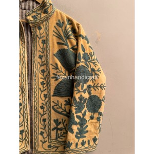Women Short Velvet <b>Jacket</b> Handmade Floral Embroidery <b>Jacket</b> <b>Hippi</b> Style With Inside Cotton Lining <b>Jacket</b> For Winter Velvet - Product Image 5