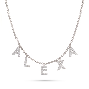 Premium 925 Silver <b>Name</b> <b>Necklace</b> Lab Grown Diamond Eternity Premium Fine Jewelry <b>for</b> <b>Women</b> Luxury Birthday Gift - Product Image 1