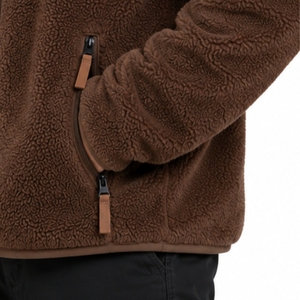 Chaqueta de Forro Polar Sherpa para Hombre, Suave, con Cierre Completo, Estilo Casual para Exteriores, para Clima Frío, con Cierre Suave - Product Image 6