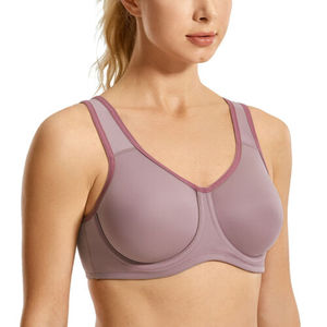 Women's Seamless Sports Bra V-Neck Racerback Medium Support Breathable <b>Mesh</b> Contrast Stitch Yoga <b>Top</b> Solid Color - Product Image 1